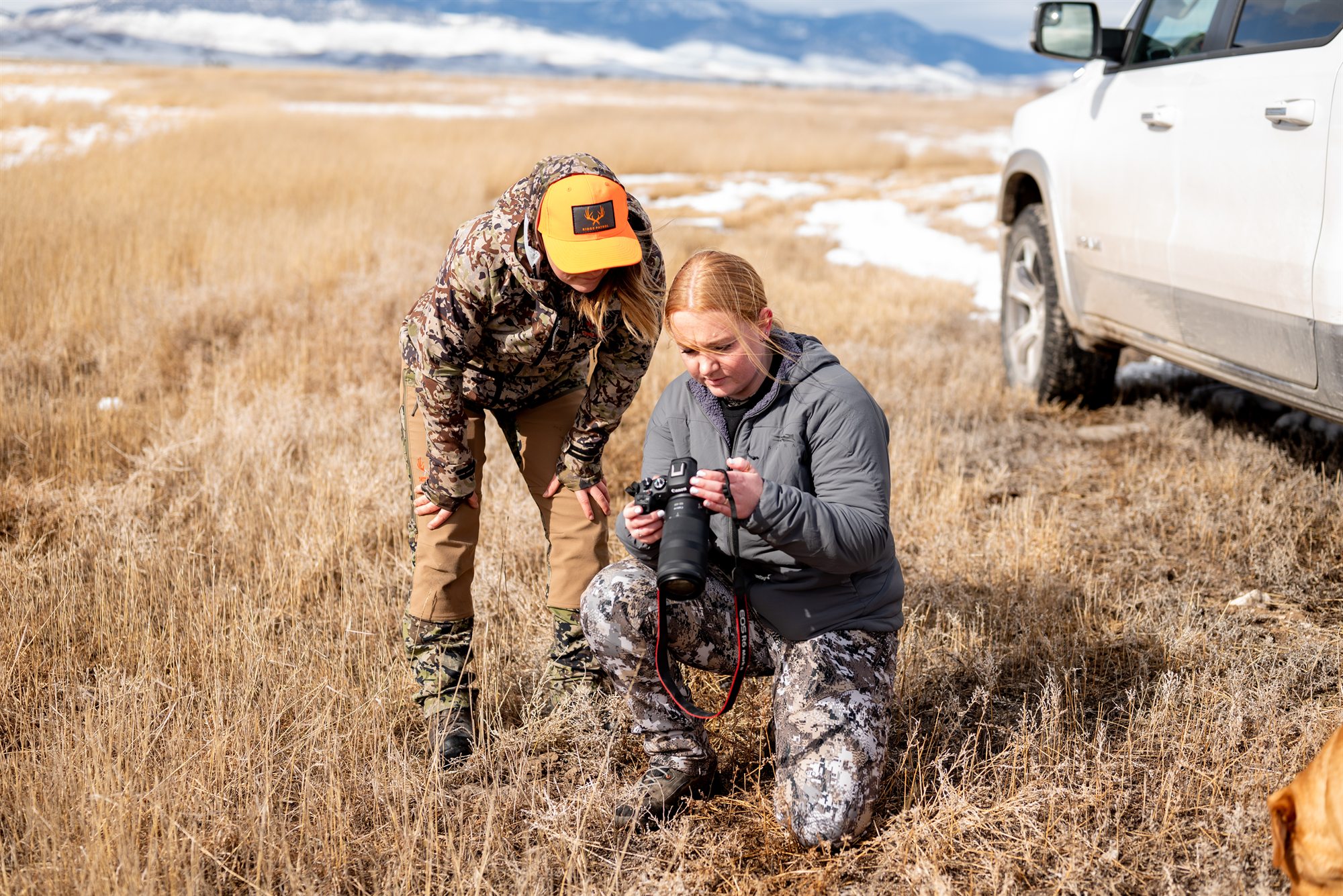 Photographer creating hunting imagery in the field